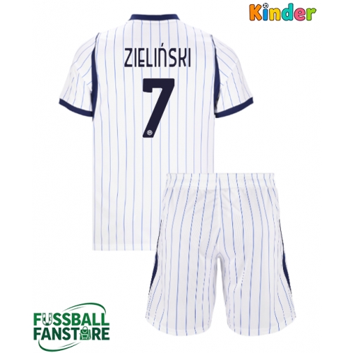 Inter Milan Piotr Zielinski #7 Replik Auswärtstrikot Kinder 2026-27 Kurzarm (+ Kurze Hosen)